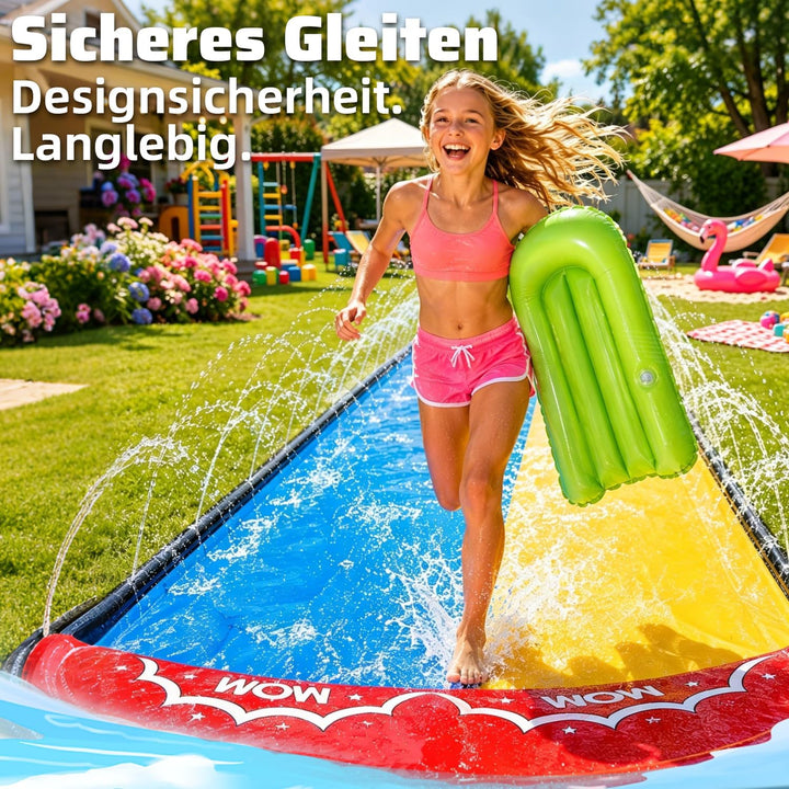 15.75ft/480cm Wasserrutsche und 2 Bodyboards | Garten-Wasserrutsche Sommer-Rutsch-Wasserrutschen Was
