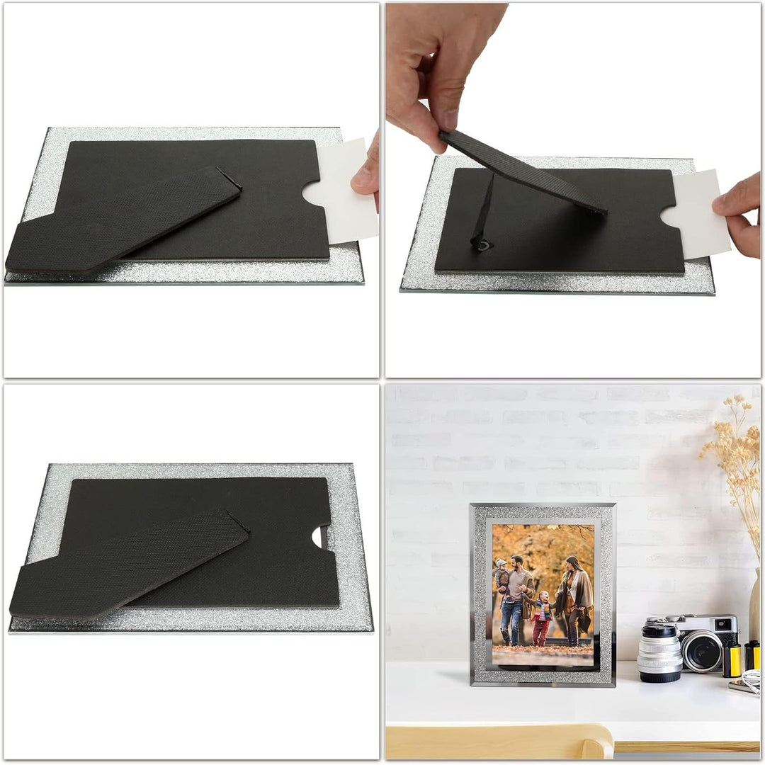 ASelected 4er Set Fotorahmen 13x18 Glas Bilderrahmen Photo Frame Glas Diamant Foto Rahmen Hochzeit F