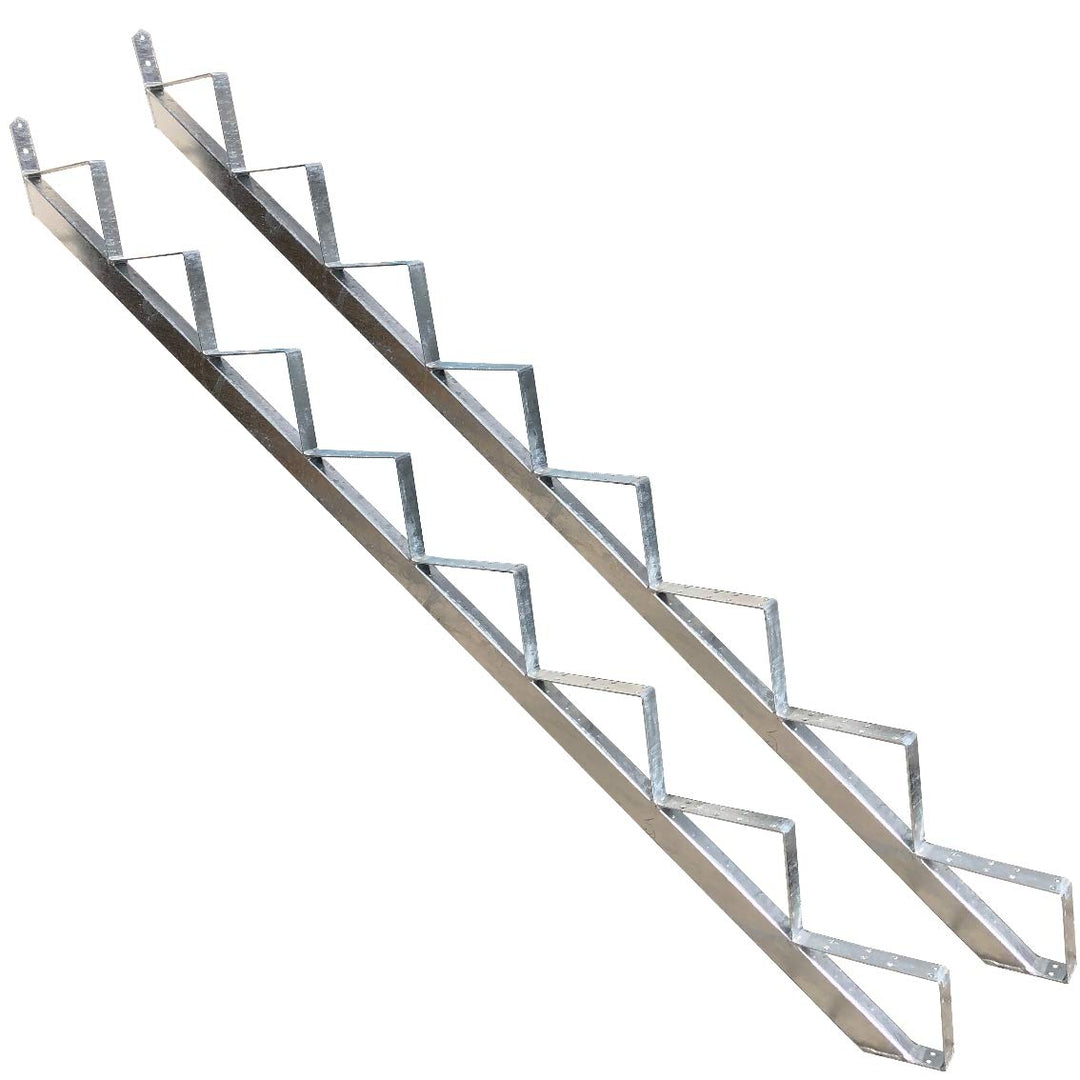 Treppenrahmen Treppenholm 8 stufig Stahl-Treppe Geschosshöhe 148cm Verzinkt