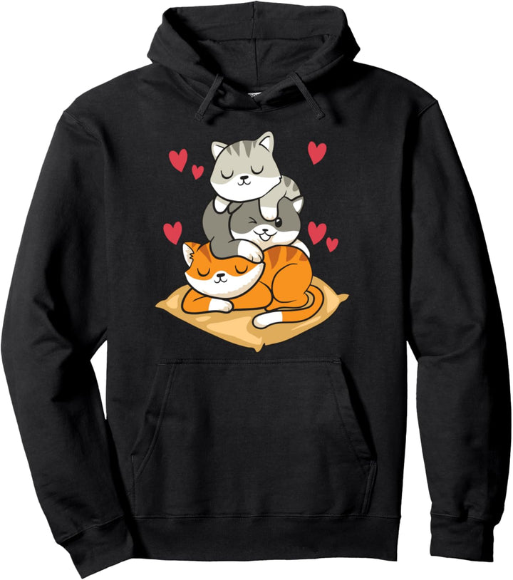 Cute & Funny Mountain of Kittens A Meowtain Of Cats Pullover Hoodie