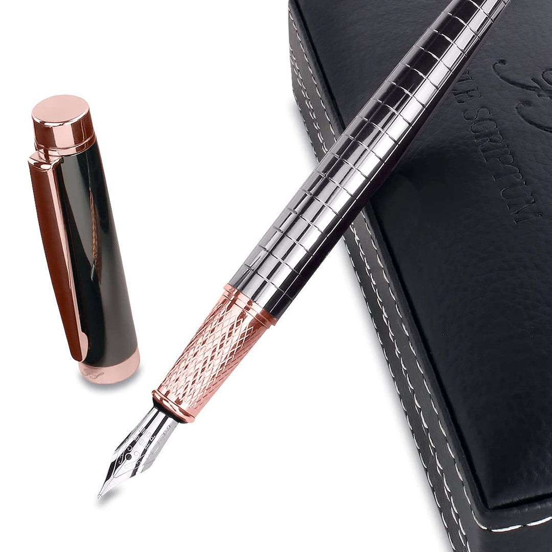 Facile Scriptum | Hochwertiger Premium Füllfederhalter aus Metall mit edlem Etui aus Kunstleder | Mo
