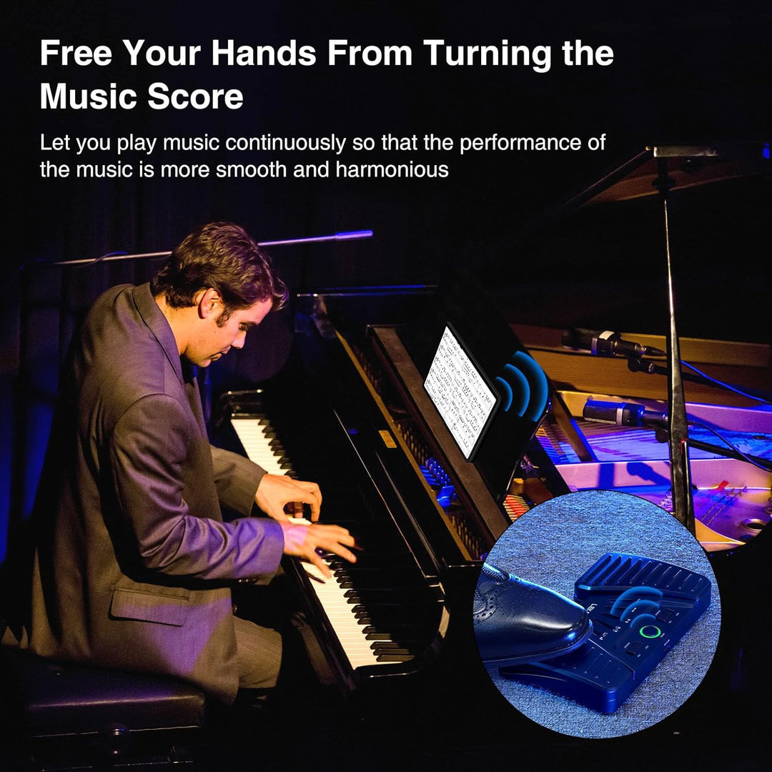 LEKATO Bluetooth Page Turning Pedal, Drahtloser Page Turner, Wiederaufladbarer Seitenwender für Smar