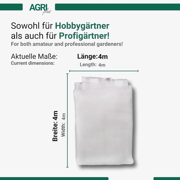 Universalnetz für Sandkasten, Pool & Teich | 4 x 4 m | Verschiedene Masse | Netz engmaschig 0,8 x 0,