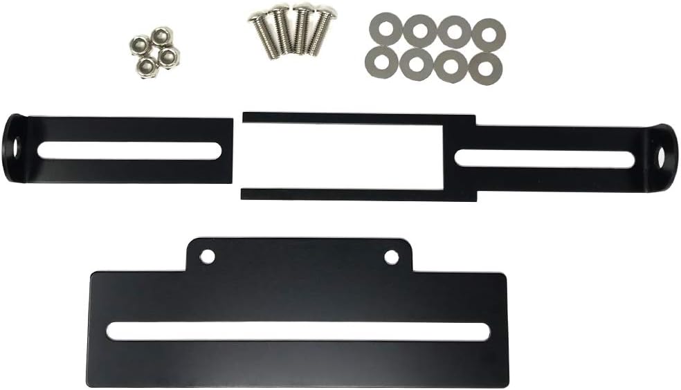 Motorrad Kennzeichenhalter Nummernschild Halter - Schwarz - Verstellbar
