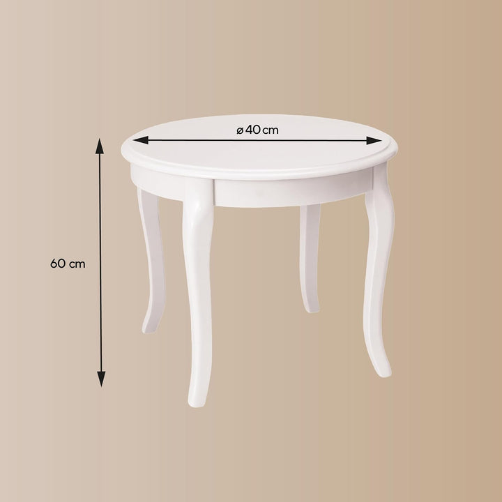 SIGNAL MEBLE Klassischer Couchtisch, Royal, 60 x 50 cm, Weiss