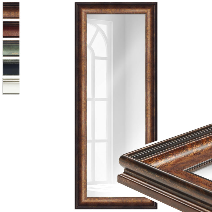 WANDStyle Spiegel Barock und Antik Stil I Aussenmass ca. 40 x 100 cm I Farbe Bronze I bronzener Wand