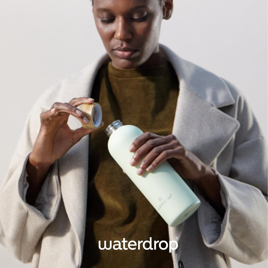 waterdrop® Edelstahl Trinkflasche 600ml - auslaufsichere Trinkflasche Kohlensäure geeignet & BPA fre