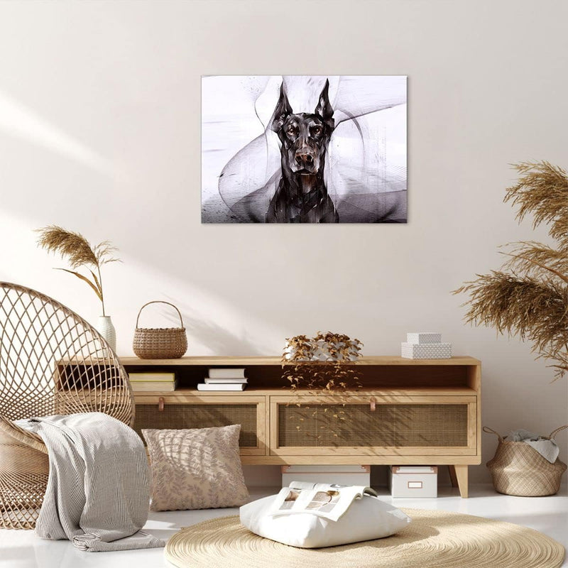 Bilder auf Leinwand Hund Abstraktion Leinwandbild mit Rahmen 70x50cm Wandbilder Dekoration Wohnzimme