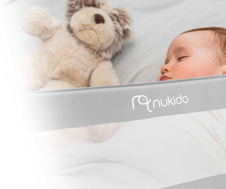 NUKIDO Sicherheitsbarriere Sicherheitsgitter für Bett Kinderbett Sicherheitsgeländer Schutzgeländer