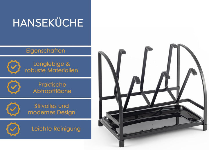 Hanseküche Flaschenhalter,20 x 19,5 x 13cm, Universelles Abtropfgestell für Flaschen, Trink- und Bab