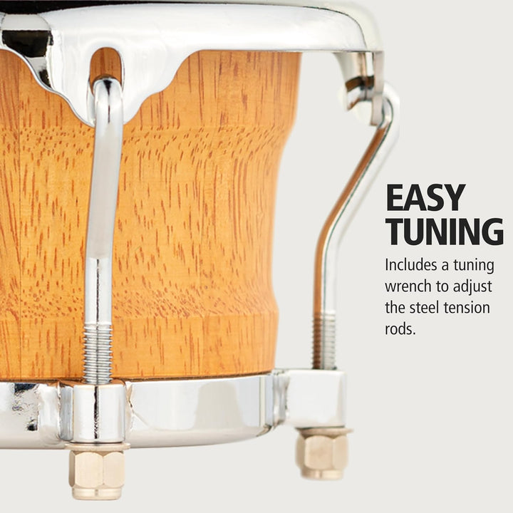 Meinl Percussion FWB100SNT-M Mini Wood Bongo-Set, Free Ride Series, Durchmesser 8,89 cm (3,5 Zoll) M