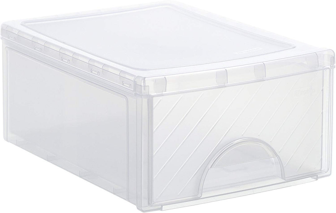 Rotho Frontbox kleine Schubladenbox 1 Schub, Kunststoff (PP) BPA-frei, transparent, klein (35.0 x 26