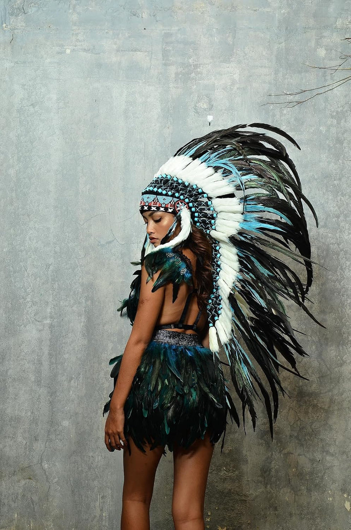 Medium Feather Headdress Turkis, Turkis