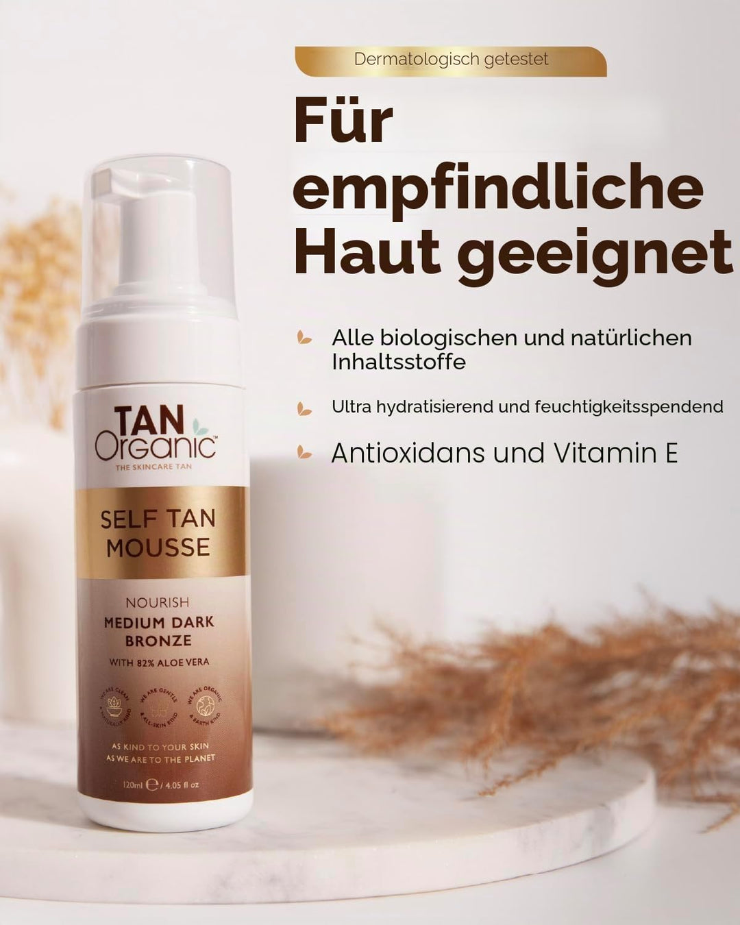TanOrganic: Selbstbräunungs-Mousse, natürliche Inhaltsstoffe, zertifizierte organische Inhaltsstoffe