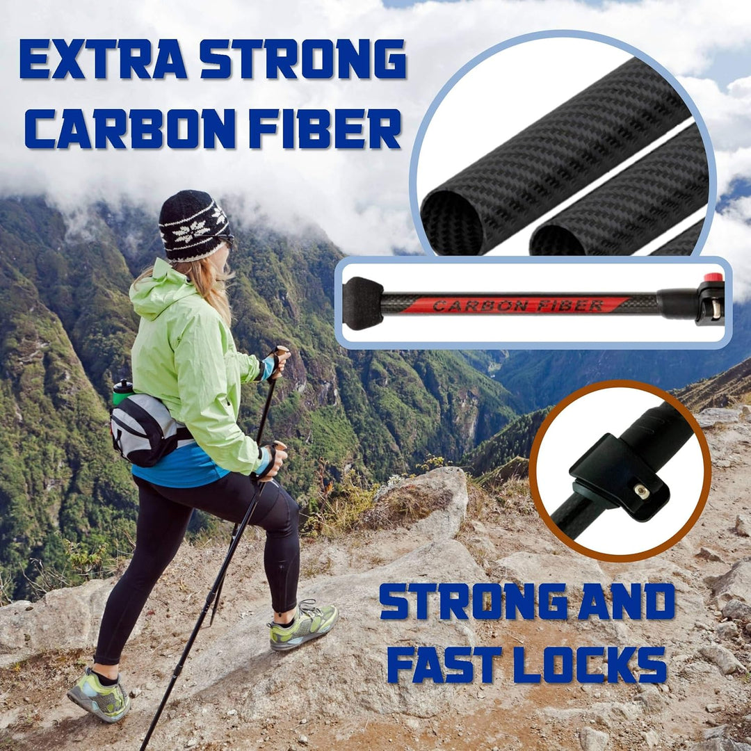 ALTAITREK PRO Premium Carbon Wanderstöcke - Trekkingstöcke - extra leicht, verstellbar mit Teleskop