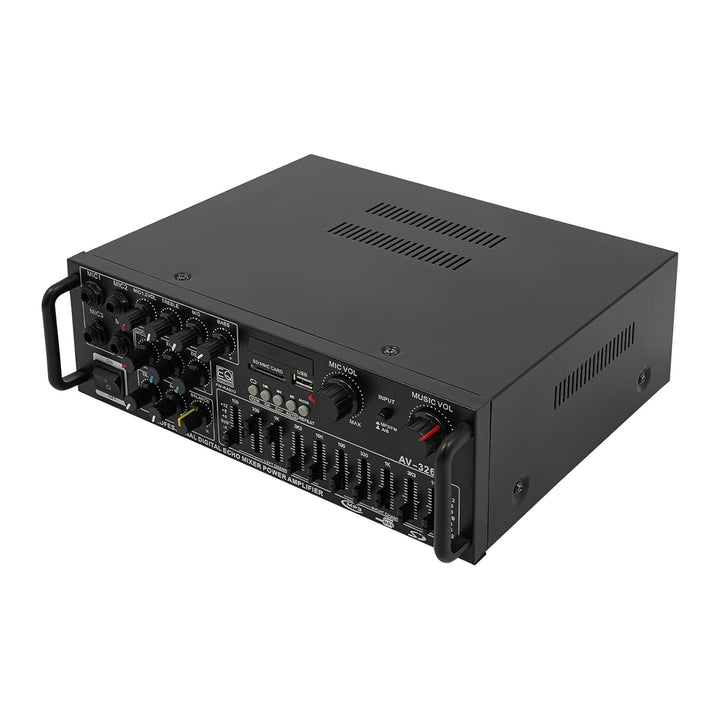 Bluetooth Audio Verstärker 2 x 200W, HiFi Stereo Leistungsverstärker mit USB/SD/MIC Eingang & FM Rad