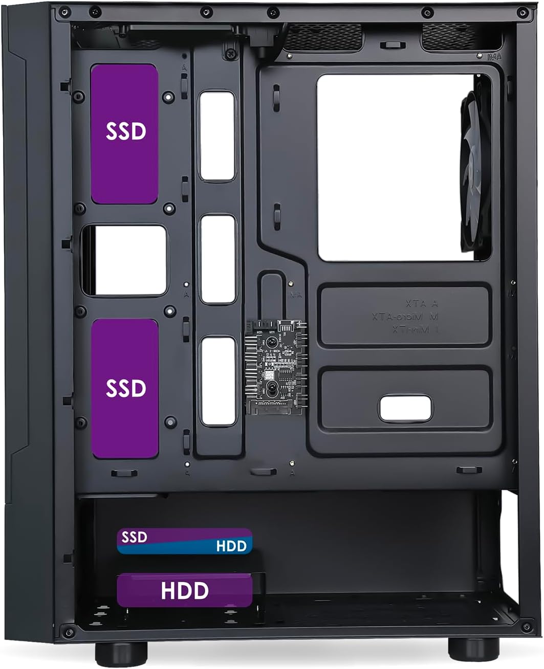 EMPIRE GAMING - Gehäuse für Gamer Sapphire – ARGB Mittlerer Tower ATX/Micro-ATX/ITX – seitliche Tür