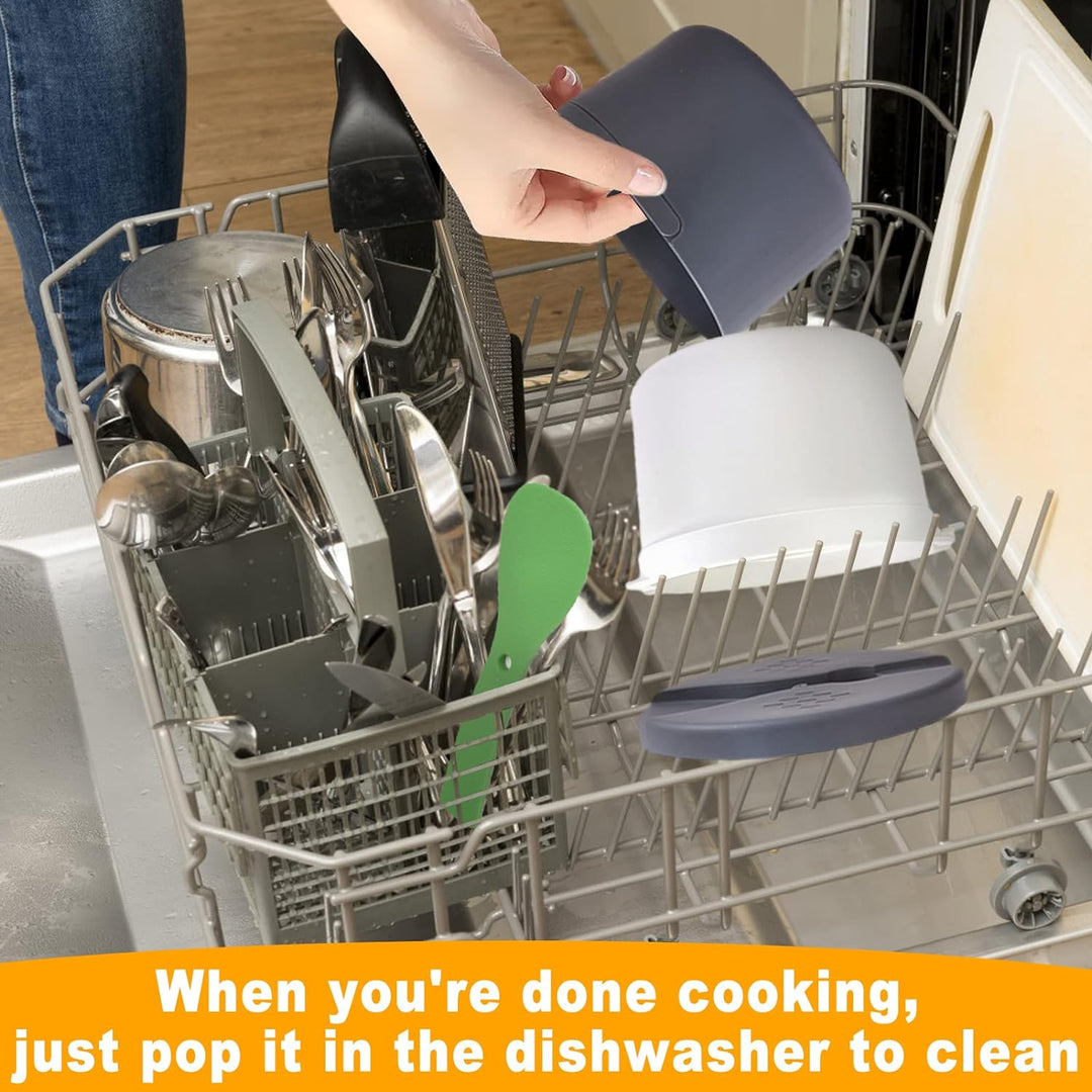 2L Mikrowellen-Reiskocher, 7,3 x 7,3 x 5,1 Zoll Mikrowellen-Kochgeschirr, Mikrowellen-Reisdampfer au