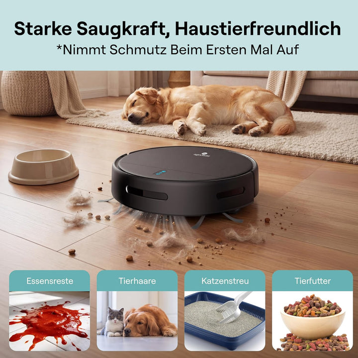 SereneLife Saugroboter mit Wischfunktion, 700Pa Saugroboter, 3-in1- Saug und Wischroboter, Staubsaug