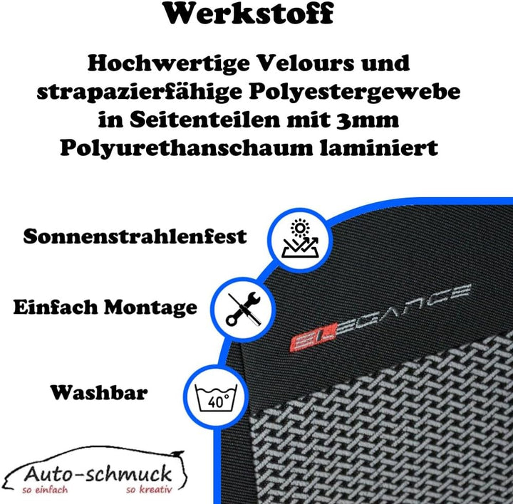 Jumper Massgeschneiderte Sitzbezüge - Perfekte Passform - Velour mit Strickpolster