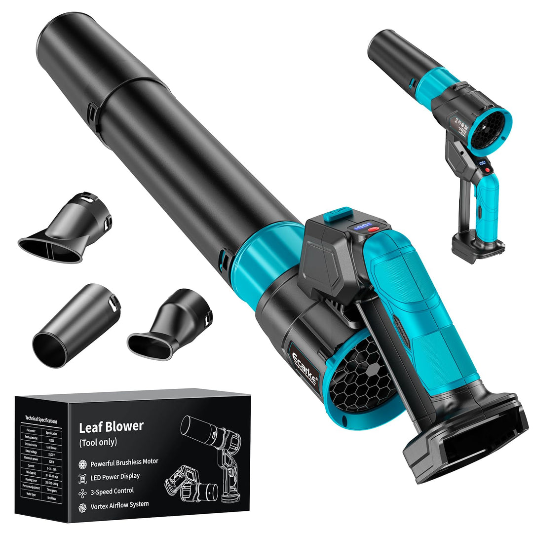 Ecarke Akku-Laubbläser kompatibel mit Makita 18V, Akku Gebläse-ohne Akku | 650 CFM Luftstrom, 65 m/s