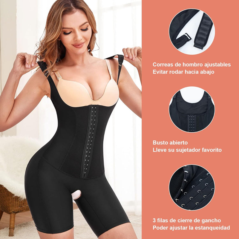 CHUMIAN Body Shapewear Damen Bauchweg Bodysuit Miederbody Stark Formend Taillenformer Fajas Colombia