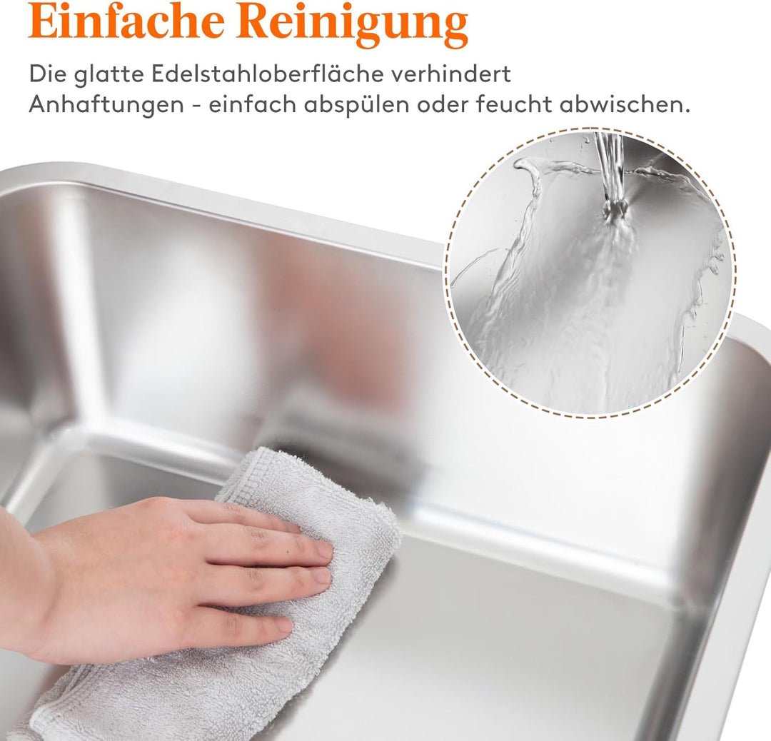 Lifewit 28L Katzenklo Edelstahl gross mit Schaufel und Pedal für grosse Katzen, Katzenklo Offen 60 x