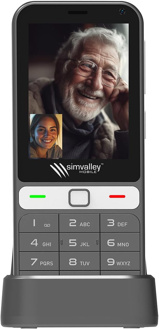 simvalley MOBILE 4G-Senioren-Handy, Touchdisplay, Whatsapp, SOS-Funktion, GPS, Android