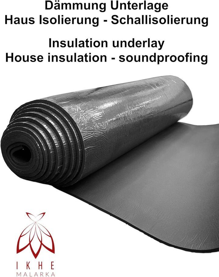 NBR/PVC Dämmmatte selbstklebend – 10 m² Rolle | Wärmedämmung 0,036 W/mK & Schalldämmung 15 dB | Flex