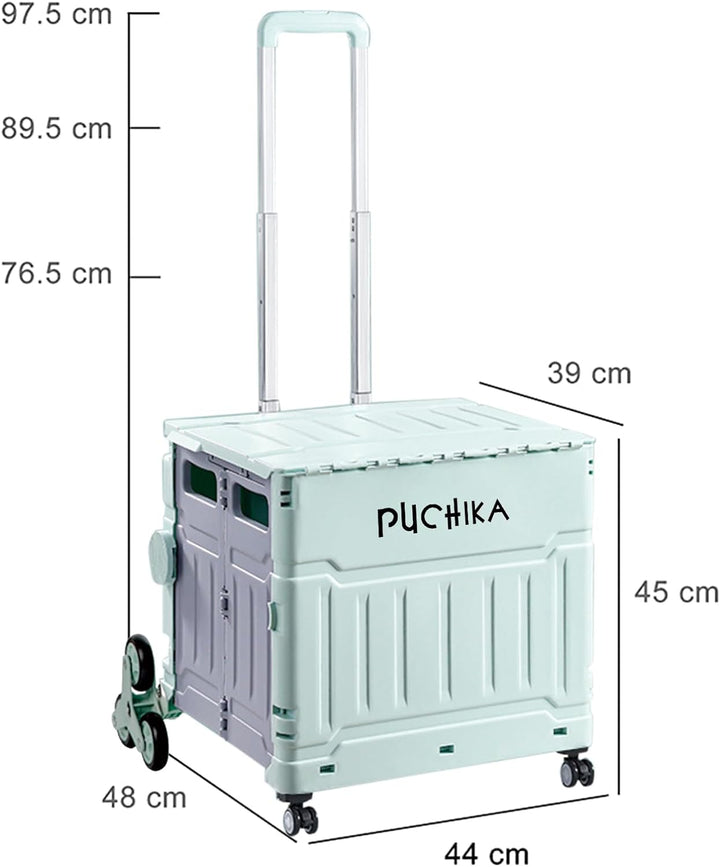 PUCHIKA Einkaufstrolley klappbar, Einkaufswagen Trolley, Einkaufstrolley mit Deckel, Shopping Trolle