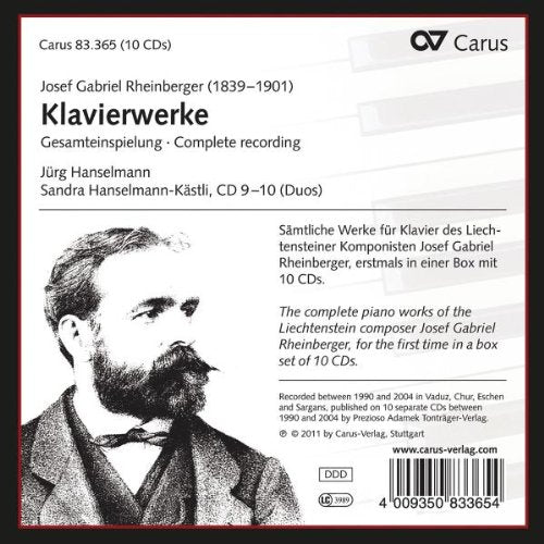 Rheinberger: Das Gesamte Klavierwerk, Audio-CD