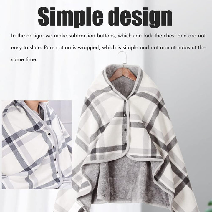 Damen Poncho, Flanellumhang, Winter Plüschdecke Tragbare Decke Warmer Überwurf Schal Wickelbezug Umh