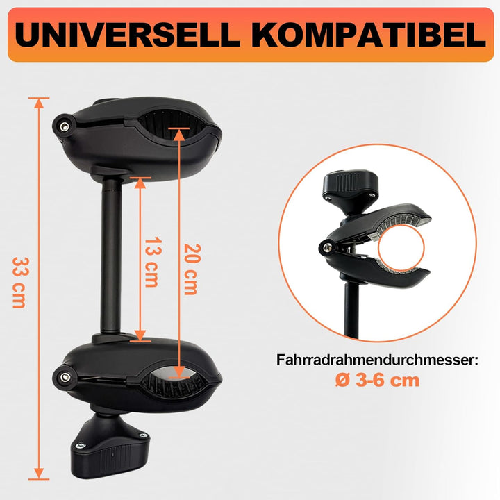 TEOV Rahmenhalter für Fahrradträge 33 cm, Abschliessbare Rahmenhalterung, für U-Förmiger Rahmen Ø 2,