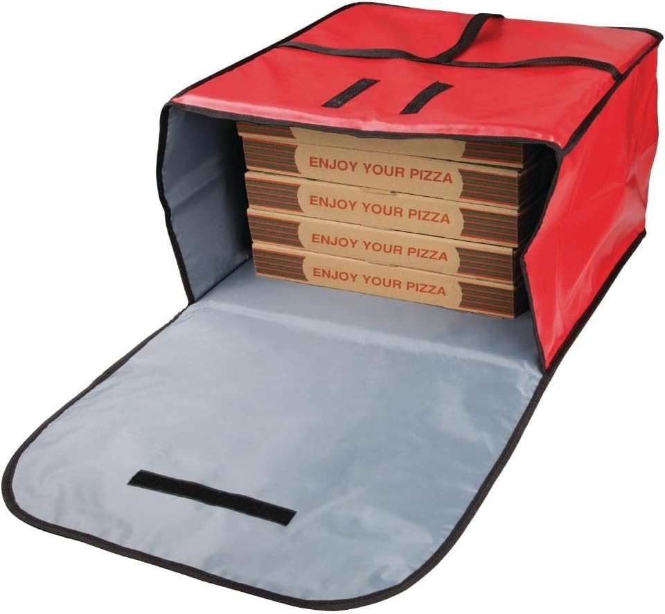 Vogue Large Hot Food Pizza Liefertasche, Rot, Material: Polyester und gepolsterte Isolierung, 305 x