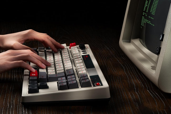 8Bitdo retro mechanische Tastatur, Bluetooth/2.4G/USB-C heiss austauschbare Gaming-Tastatur mit 87 T