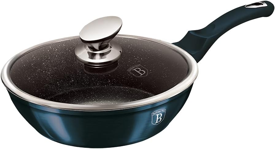BerlingerHaus Granit Bratpfanne Wok 28cm Antihaft Induktion BERLINGER Haus Aquamarine BH-1875