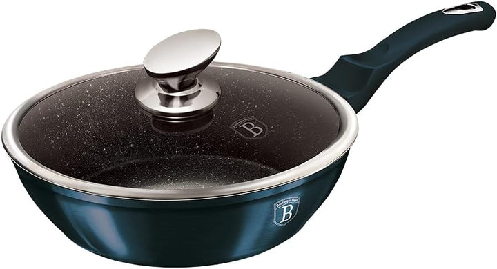 BerlingerHaus Granit Bratpfanne Wok 28cm Antihaft Induktion BERLINGER Haus Aquamarine BH-1875