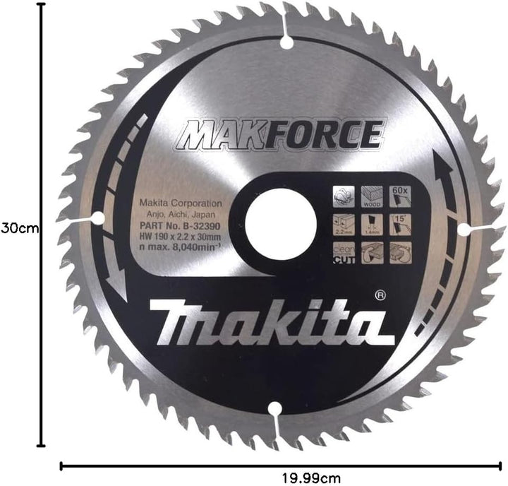 Makita B-32390 MAKFORCE Saegeb. 190x30x60Z, 190mm x 30mm