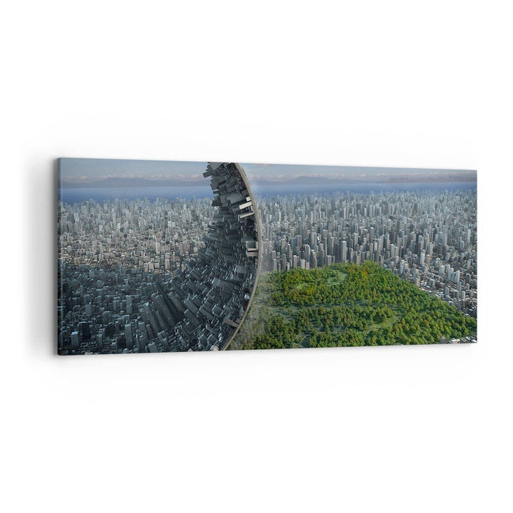 Wandbilder Dekoration Wohnzimmer Baum Park Abstraktion Stadt Panorama Bilder auf Leinwand 120x50cm L