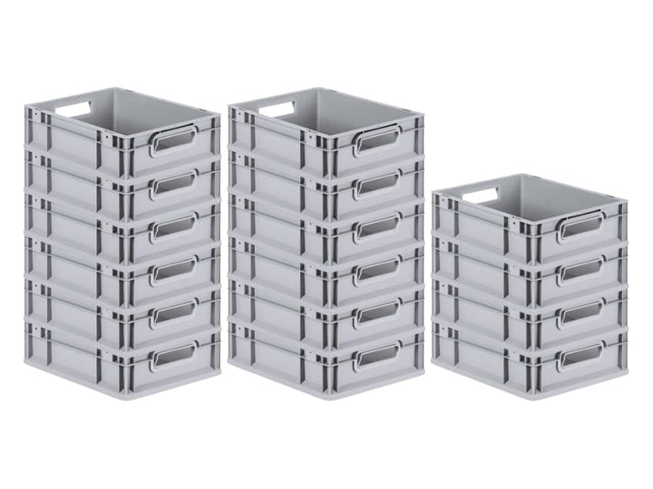 PROREGAL SuperSparSet 16x Eurobox NextGen Grip | HxBxT 12x30x40cm | 11 Liter | Griffe offen | Glatte