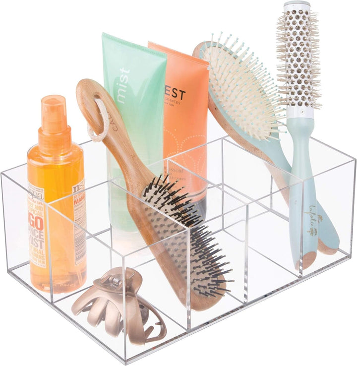 iDesign Badezimmer-Organizer mit 5 Fächern, aus Kunststoff, The Clarity Collection – 25,1 x 17,5 x 1