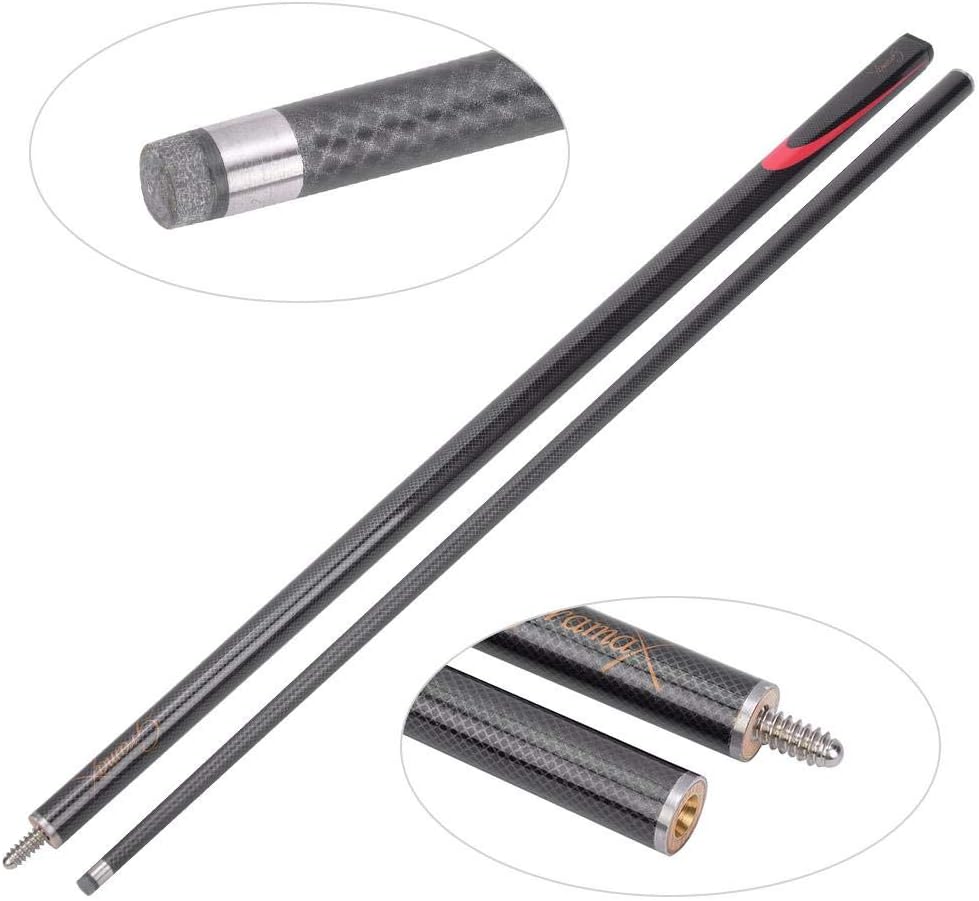 Vbestlife 9MM Carbon Langlebig Professionelle Billard Queues Kleiner Kopf Pool Queues Billard Stick