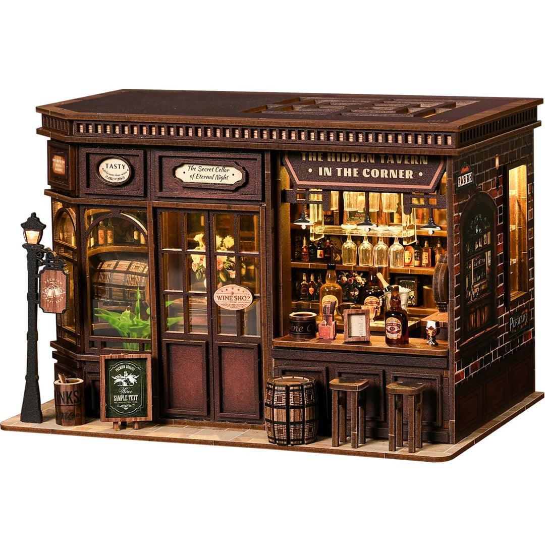 Book Nook Kit für Erwachsene - LUMYCE DIY Miniatur Haus Holzpuzzle 3D Puppenhaus - Buchstütze für Bü