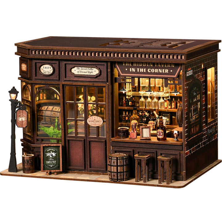Book Nook Kit für Erwachsene - LUMYCE DIY Miniatur Haus Holzpuzzle 3D Puppenhaus - Buchstütze für Bü