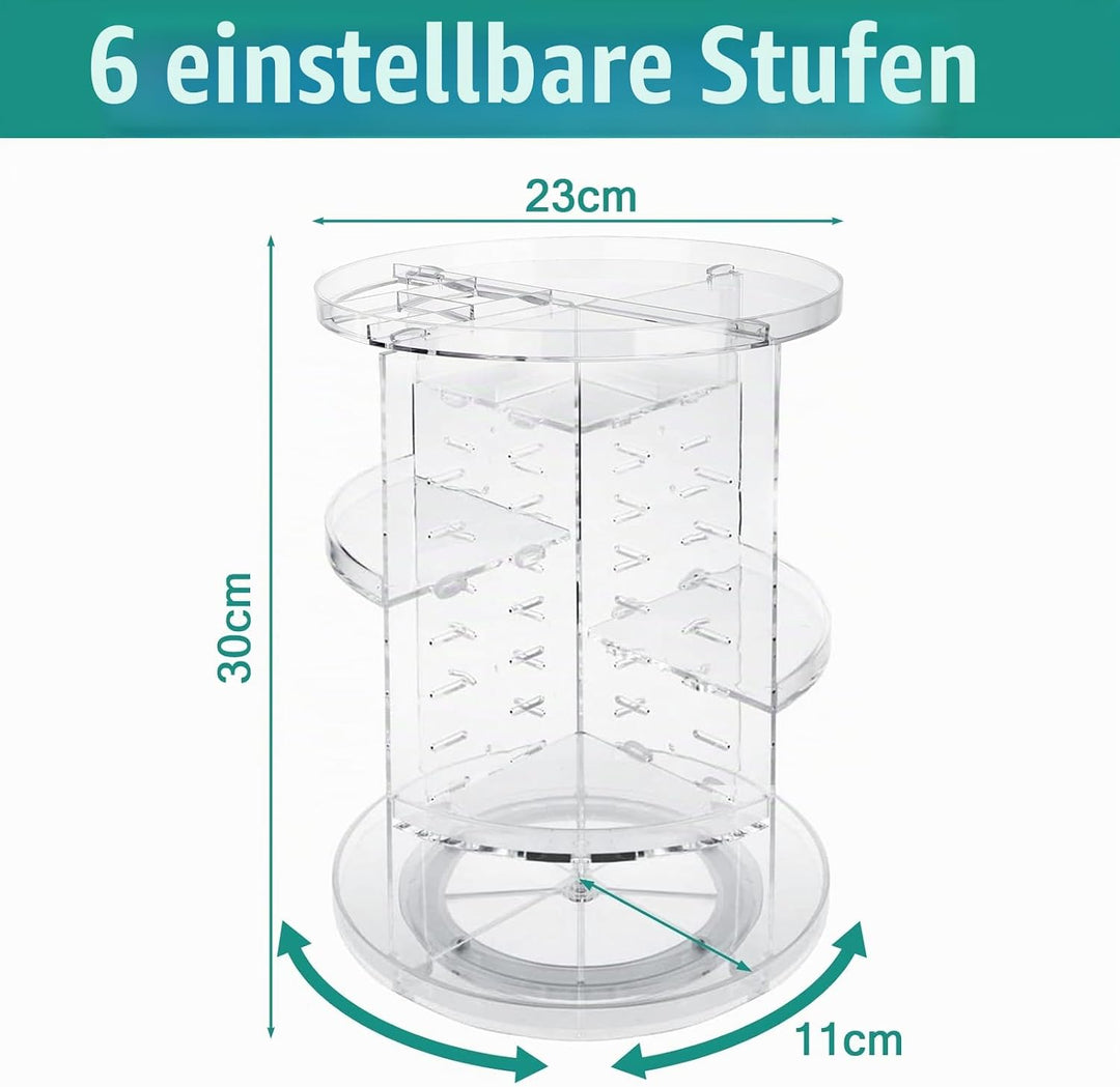 Make Up Kosmetik Organizer, Beauty, 7 Verstellbare Ebenen Grosse Kapazität Makeup Organizers, 360° D