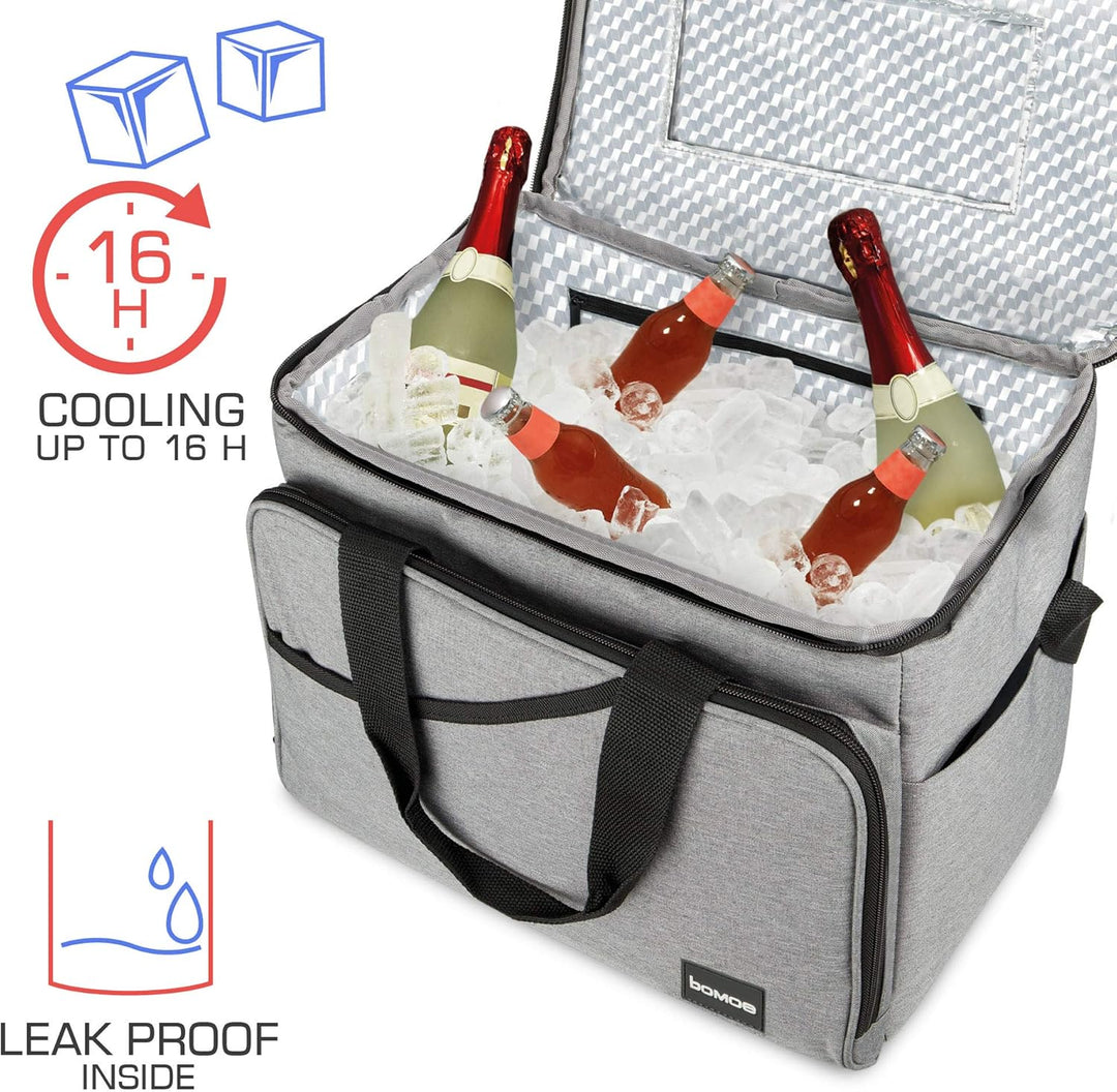bomoe 25 Liter Kühltasche faltbar - Kühlbox inkl 2X Kühlakkus - Outdoor Isoliertasche mit 16h Kühlfu