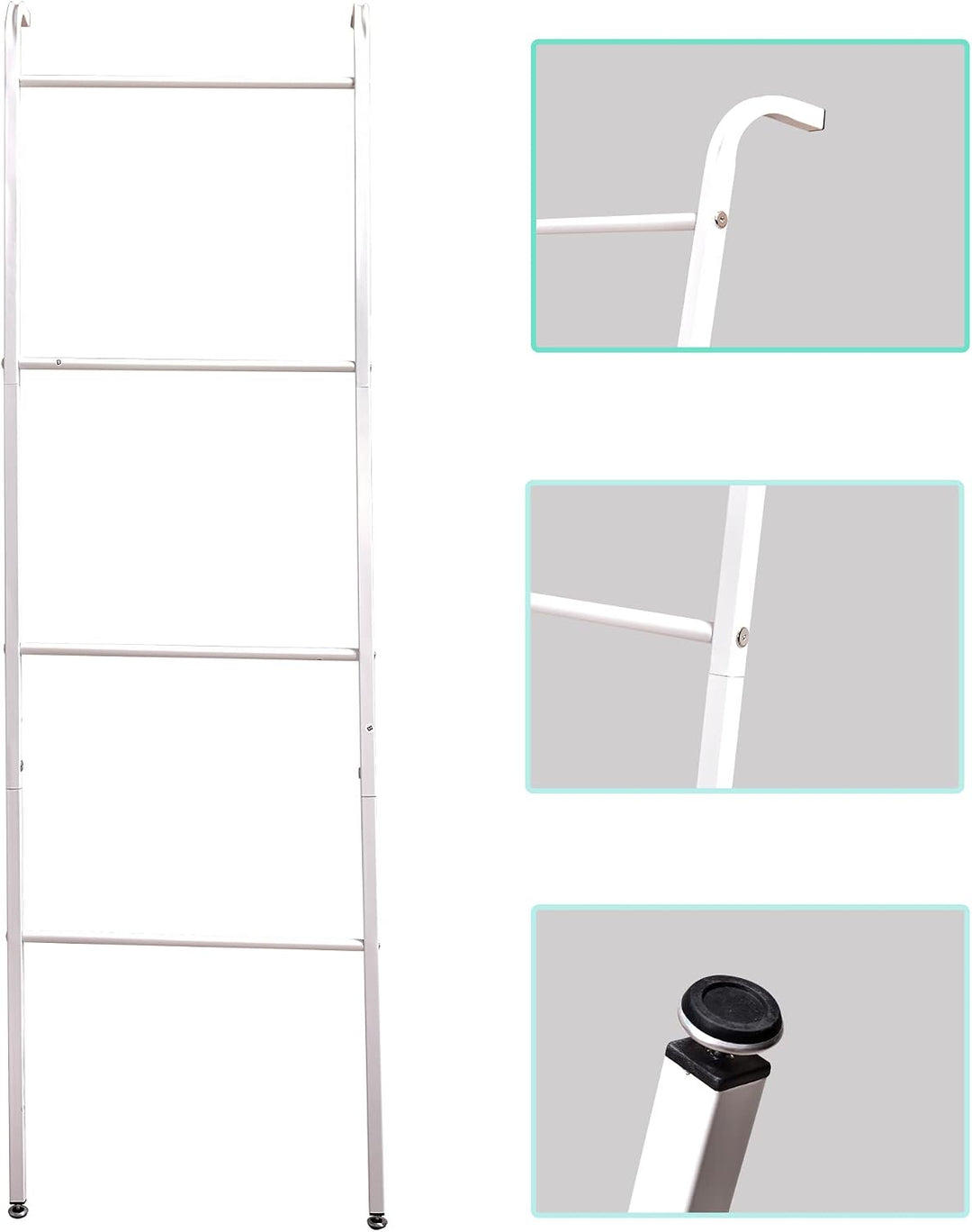 Handtuchhalter Freistehend, 4-stufig, Weiss, ohne Bohren Montage, Weiss