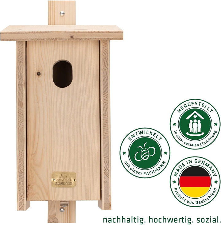 GARDIGO® Nistkasten Bausatz für Gartenrotschwanz I Vogelhaus zum selber bauen I Made in Germany I Vo