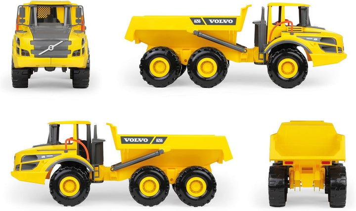 Lena 4616 Worxx Knickgelenkkipper Volvo A25G, Kipplaster aus ABS Kunststoff mit Reifen und Stahlachs