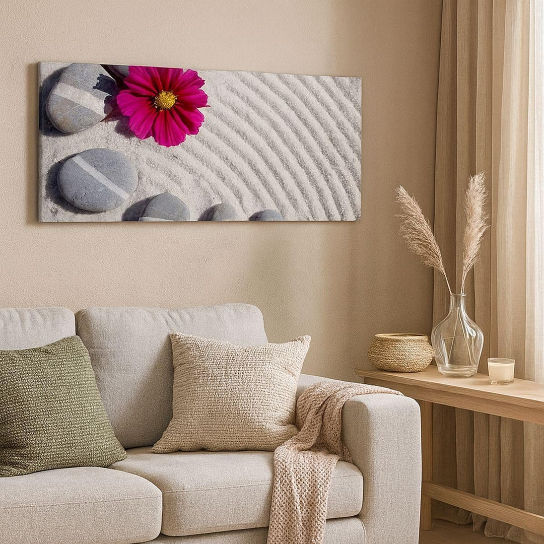 Wandbilder Dekoration Wohnzimmer Zusammensetzung Steine Entspannung Bilder auf Leinwand 120x50cm Lei